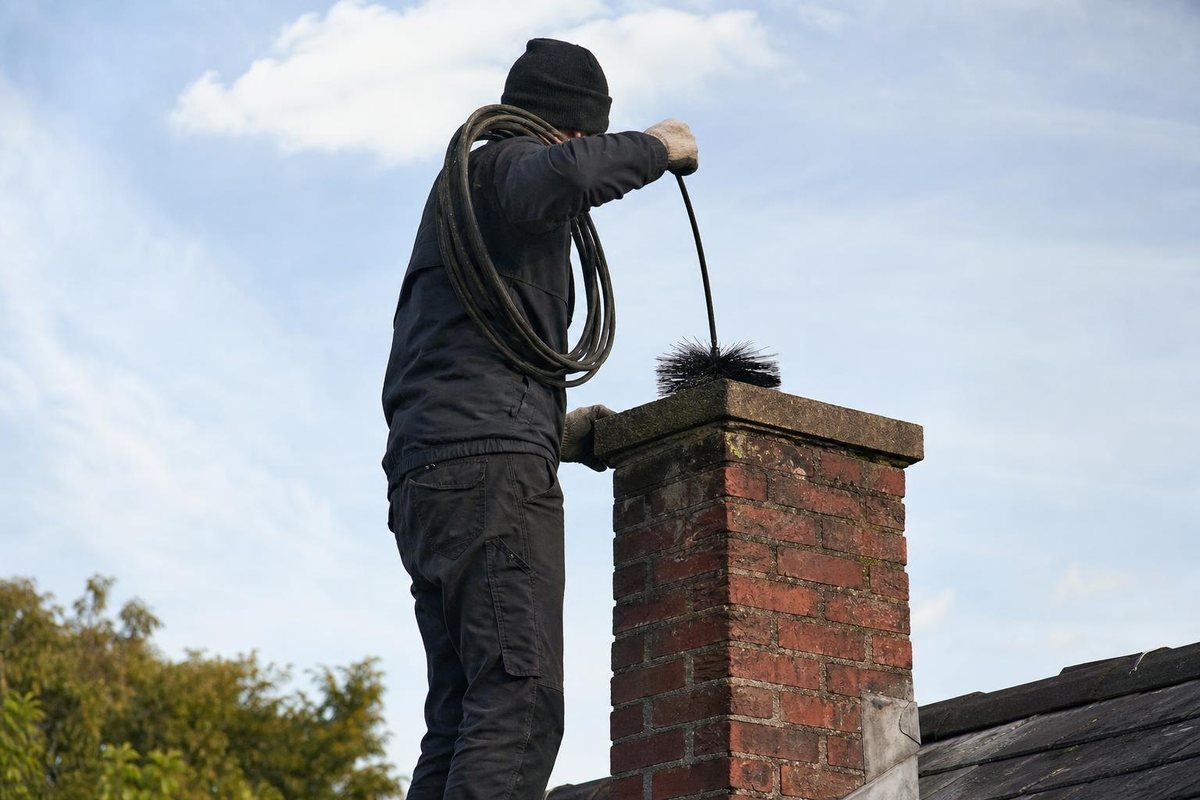 Rooftop Hearth Chimney Cleaning in Akron